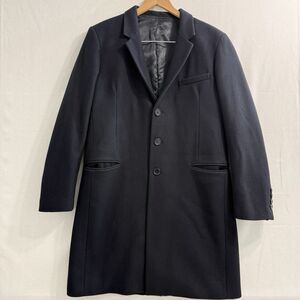 Sandro Paris Men’s Black Wool Blend 3 Button Overcoat Coat XXL Made in Serbia